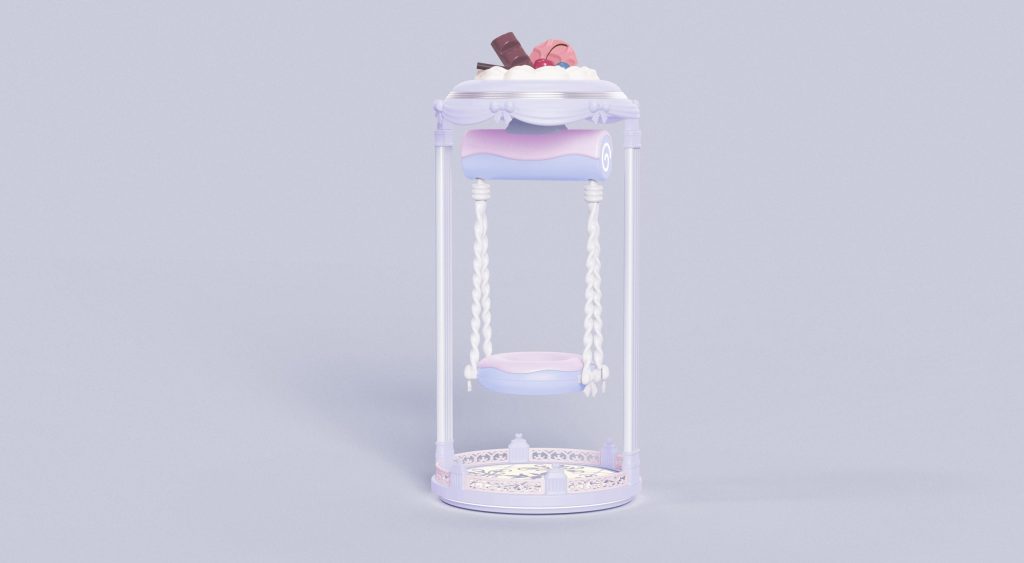 桌面手辦秋千擺件庫洛米